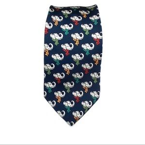 BROOKS BROTHERS Makers Multi Color Elephant Print Silk Tie